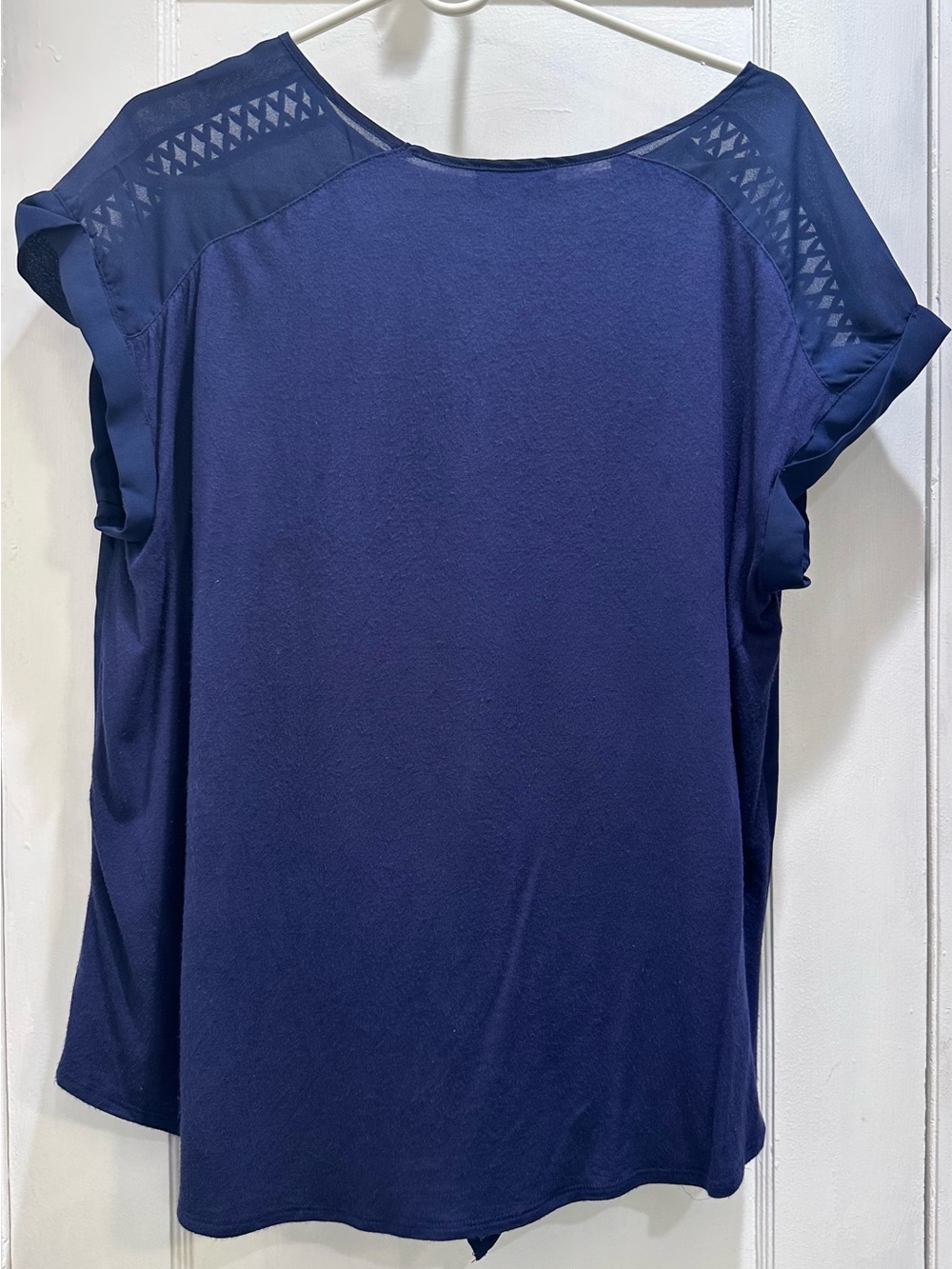 Navy Blue Women's Short Sleeve Top